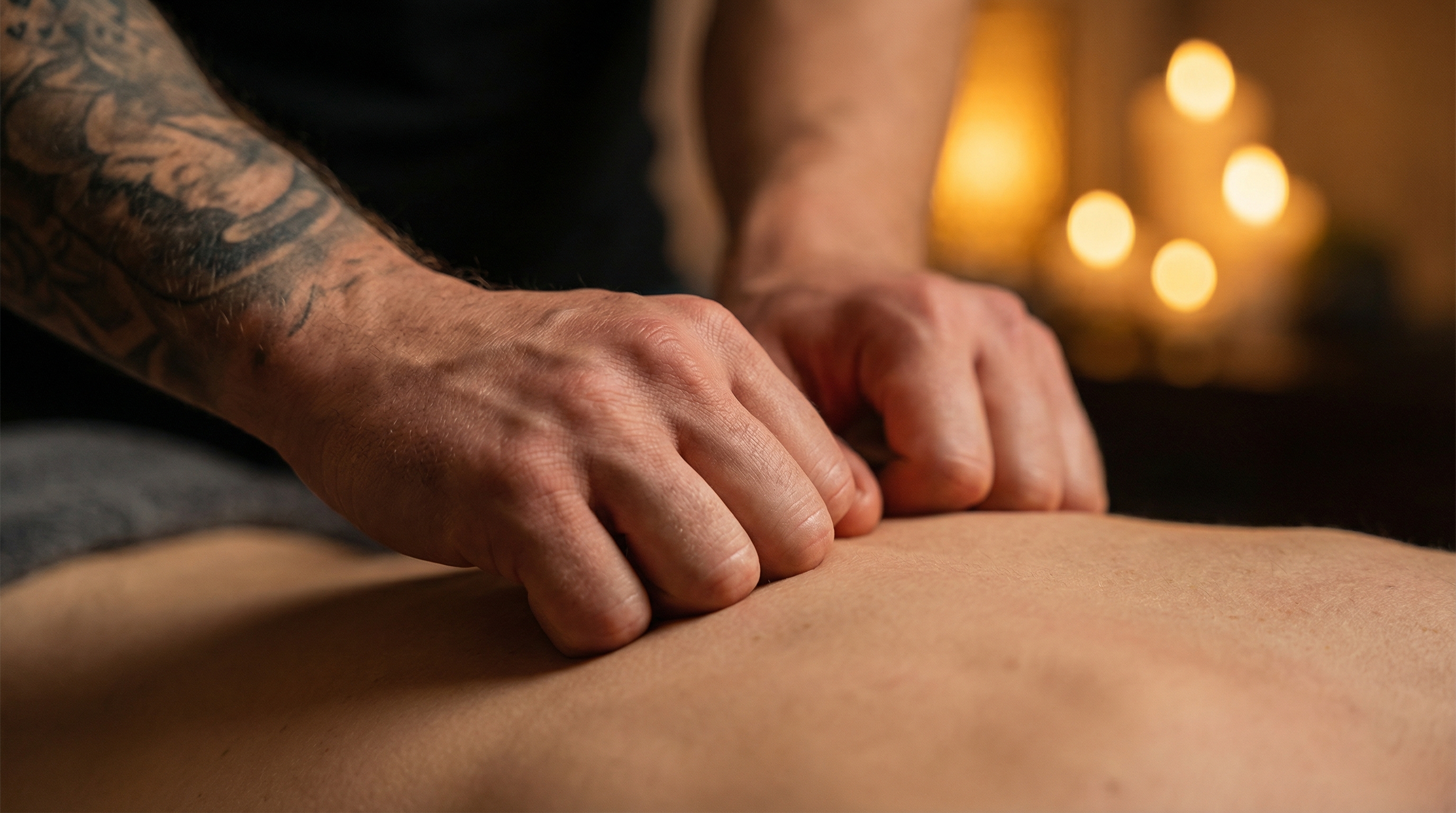 Wellness-Massage mit warmem Licht